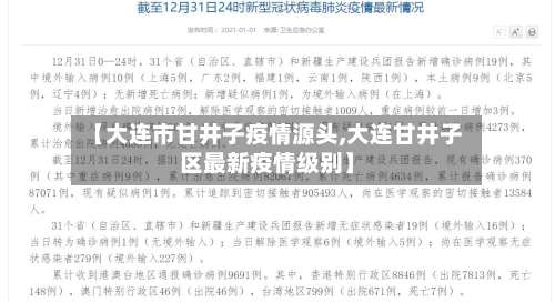 【大连市甘井子疫情源头,大连甘井子区最新疫情级别】-第1张图片