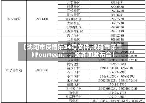 【沈阳市疫情第34号文件,沈阳市第三〖Fourteen〗、场新闻发布会】-第1张图片