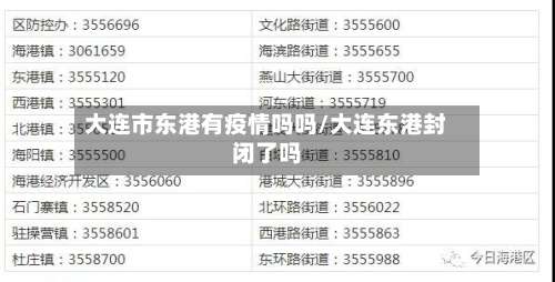 大连市东港有疫情吗吗/大连东港封闭了吗-第1张图片