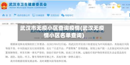 武汉市无疫小区查询疫情(武汉无疫情小区名单查询)-第3张图片