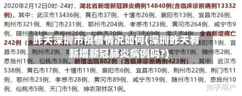 昨天深圳市疫情情况如何(深圳昨天有新增新冠肺炎病例吗?)-第1张图片