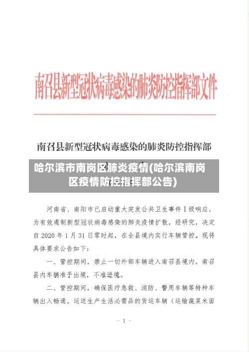 哈尔滨市南岗区肺炎疫情(哈尔滨南岗区疫情防控指挥部公告)-第2张图片