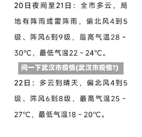 问一下武汉市疫情(武汉市疫情?)-第2张图片